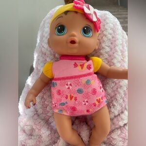 Pink and Yellow Baby Doll with Headband